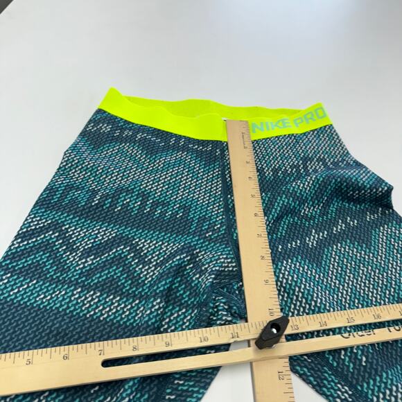 Nike Leggings Womens Small Blue Yellow Hyperwarm Nordic‎ Print Active - Picture 9 of 10